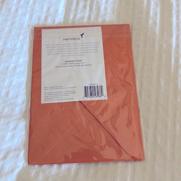 4 Beautiful & Unique Papyrus Thanksgiving Cards - NWT - Picture 7 of 9